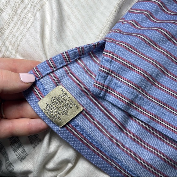 Peter Millar men's blue red striped Short Sleeve Striped polo shirt in size XL - Picture 7 of 7